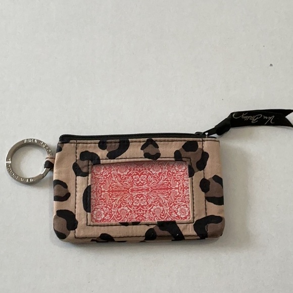 Vera Bradley Leopard Print ID Holder with Keychain - Picture 3 of 4